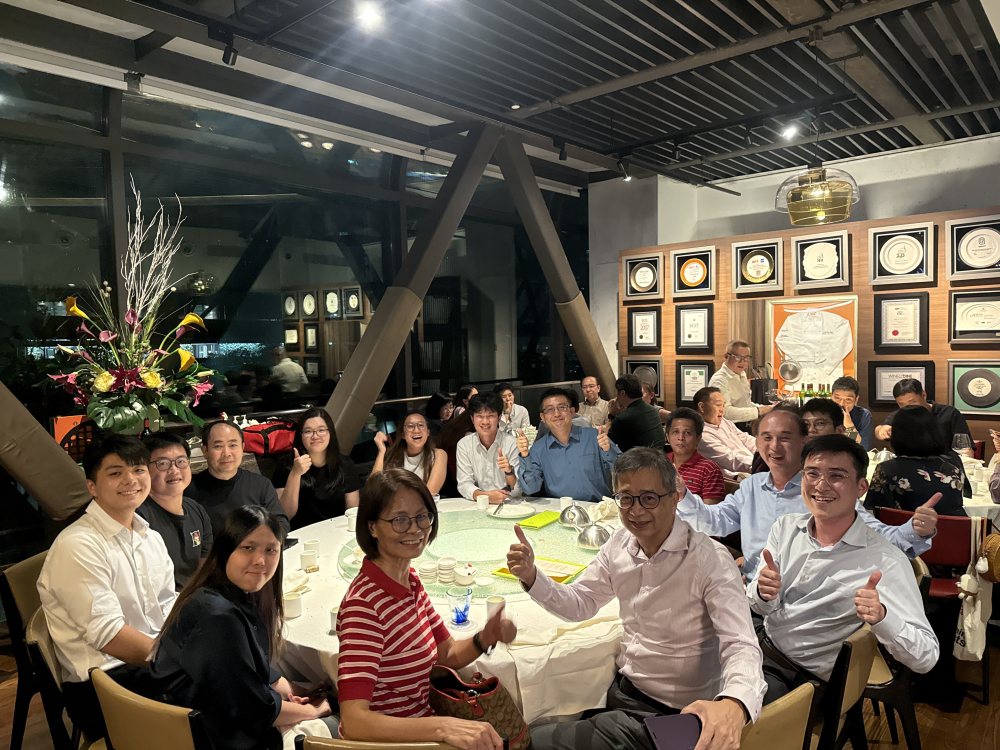 The team together over the year-end dinner